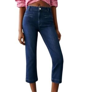 Maeve Anthropologie The Essential Slim High-Rise Straight Cropped Jean Size 28